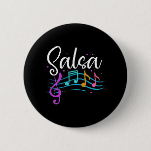 Salsa Musical Notes Latin Music Dance  Button