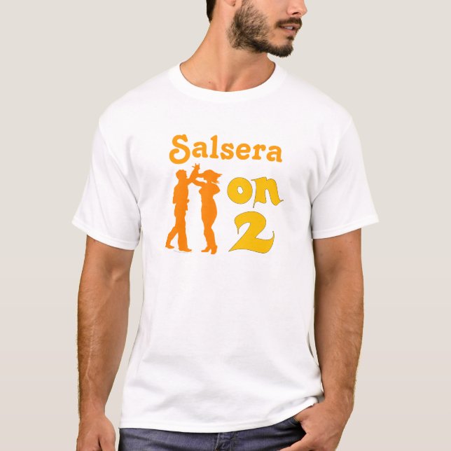 Salsa On Two Dancing Silhouettes Salsera For Her T-Shirt (Front)