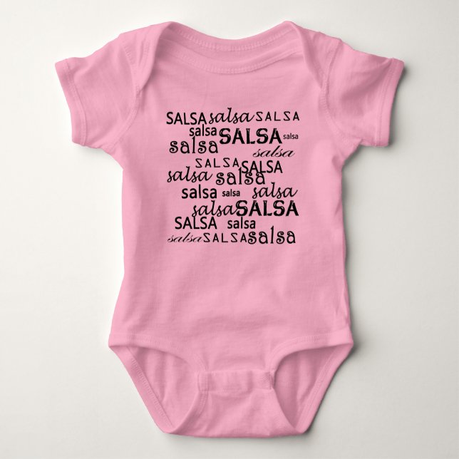SALSA pattern body for salsera or salsero baby Bodysuit (Front)