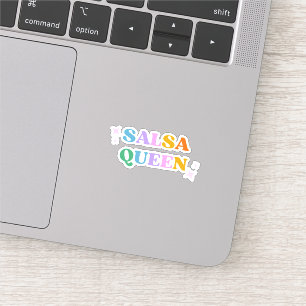 salsa queen cute modern typography retro sticker