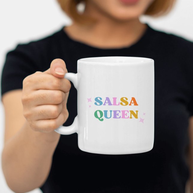 Salsa queen retro modern colorful cute Mug (Creator Uploaded)