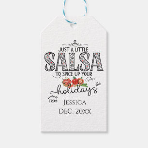 Salsa Spice Up Your Holidays Floral Red Gift Tags