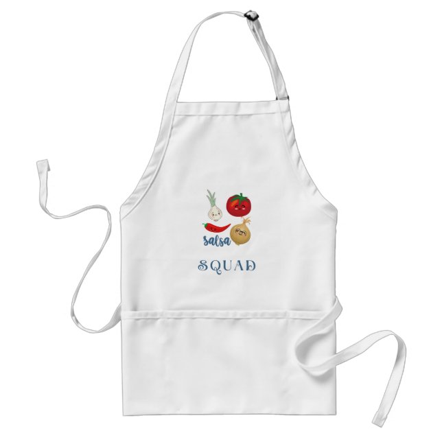 salsa squad Cute food humor quote Funny  Adult Apron (Front)