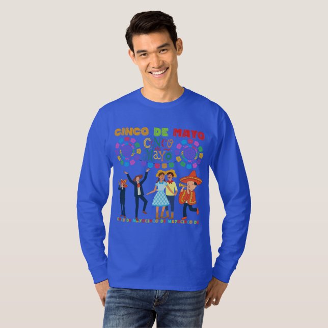 Salsa Sunset Celebration deep royal blue T-Shirt (Front Full)
