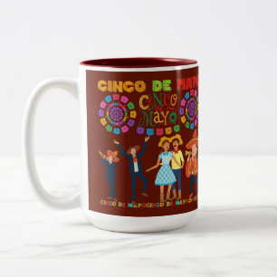 Salsa sunset celebration maroon Two-Tone coffee mug