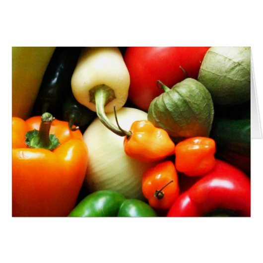 Salsa Vegetables, Tomato, Peppers, Onion Cards (Front Horizontal)