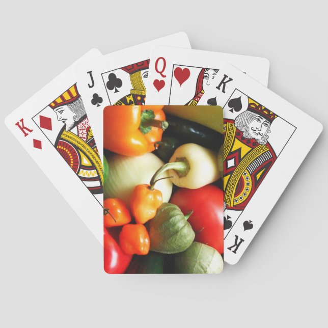 Salsa Vegetables, Tomato, Peppers, Onion Poker Cards (Back)