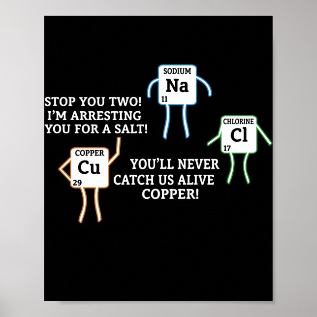 Salt And Copper Periodic Table Police Pun Poster (Front)