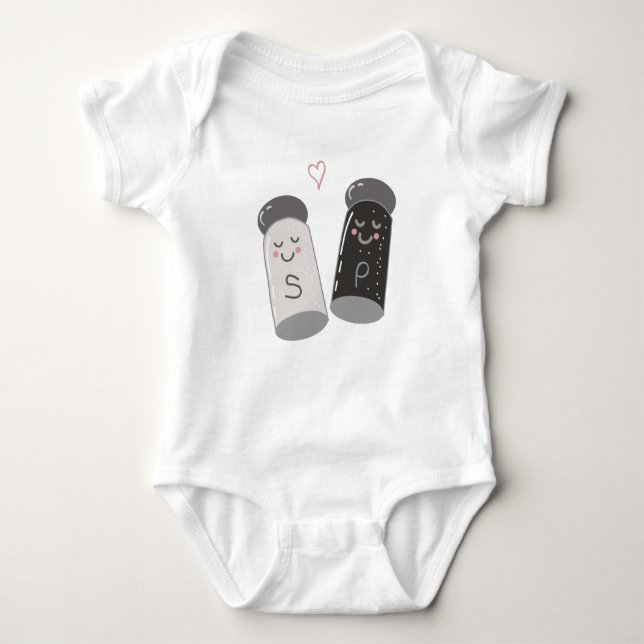 Salt And Pepper Baby Bodysuit (Front)