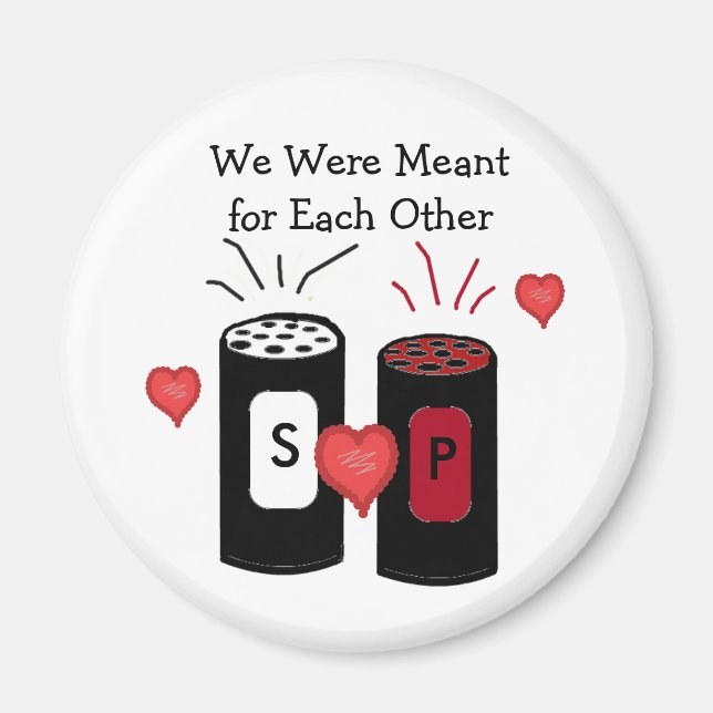 Salt and Pepper Love Design Magnet (Front)