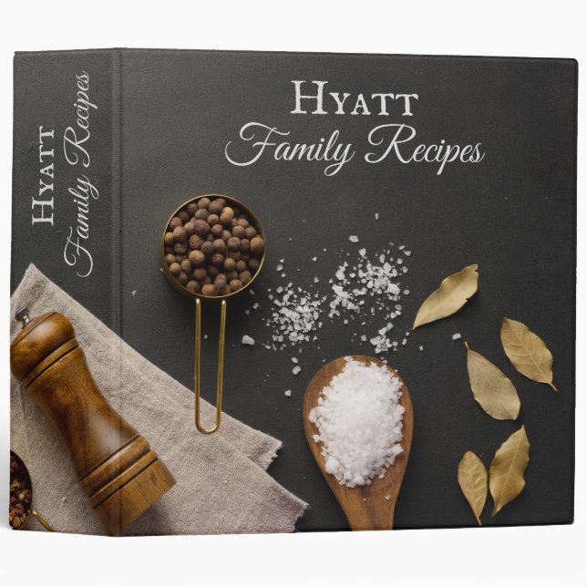 Salt and Pepper Recipe Binder - Large (Front/Spine)