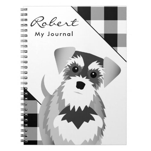 Salt and Pepper Schnauzer Tartan Plaid Notebook