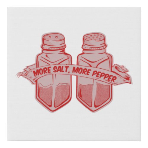 Salt and pepper seasoning faux canvas print
