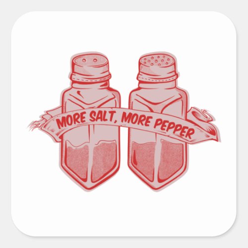 Salt and pepper seasoning square sticker