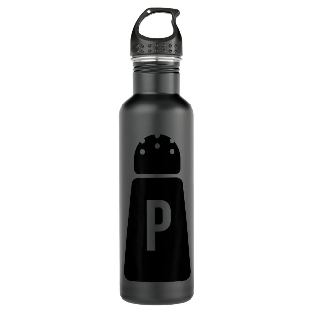 Salt and Pepper shakers Funny Couple Matching Hall Stainless Steel Water Bottle (Front)