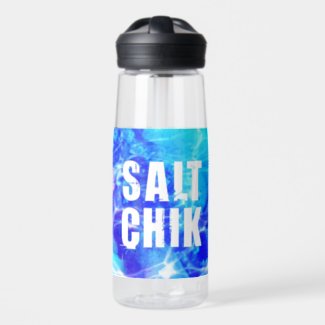 Salt Chik Logo Blue Water Bottle