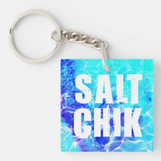 Salt Chik Logo Blue Water Keychain