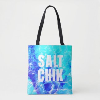 Salt Chik Logo Blue Water Tote Bag