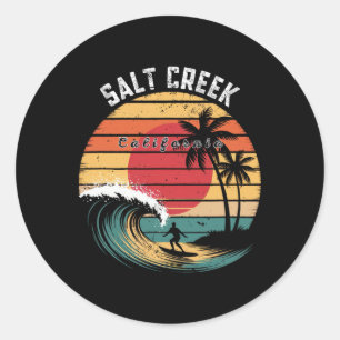 Salt Creek Beach California Beach Surfing Classic Round Sticker