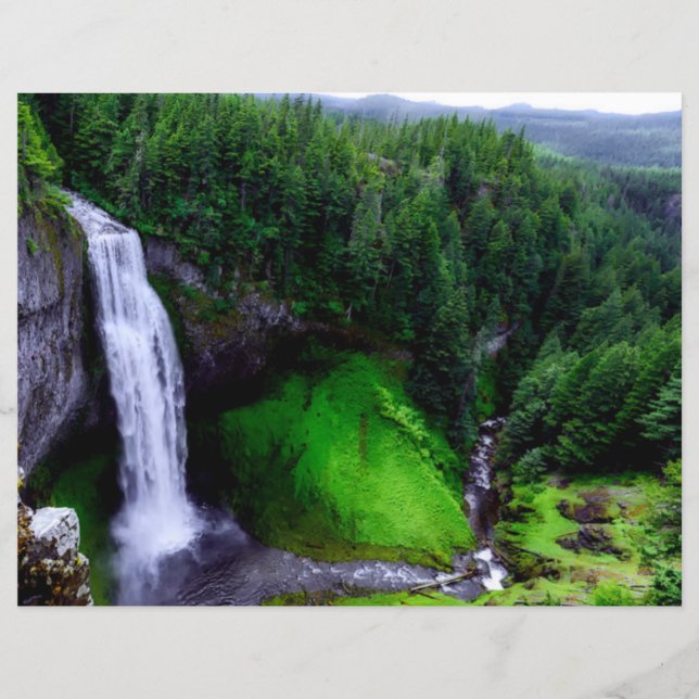Salt Creek Falls Oregon Scrapbook Paper (Front)