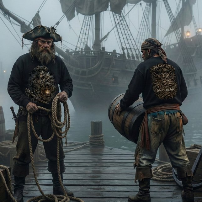 Salt-Cursed Captain – Dead Men Don’t Brag Sweatshirt (Creator Uploaded)