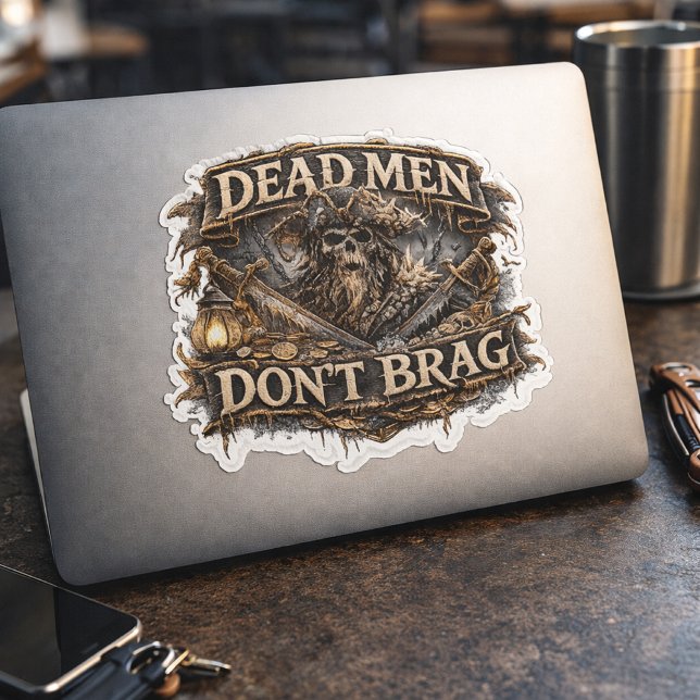 Salt-Cursed Captain Sticker – Dead Men Don’t Brag (Creator Uploaded)