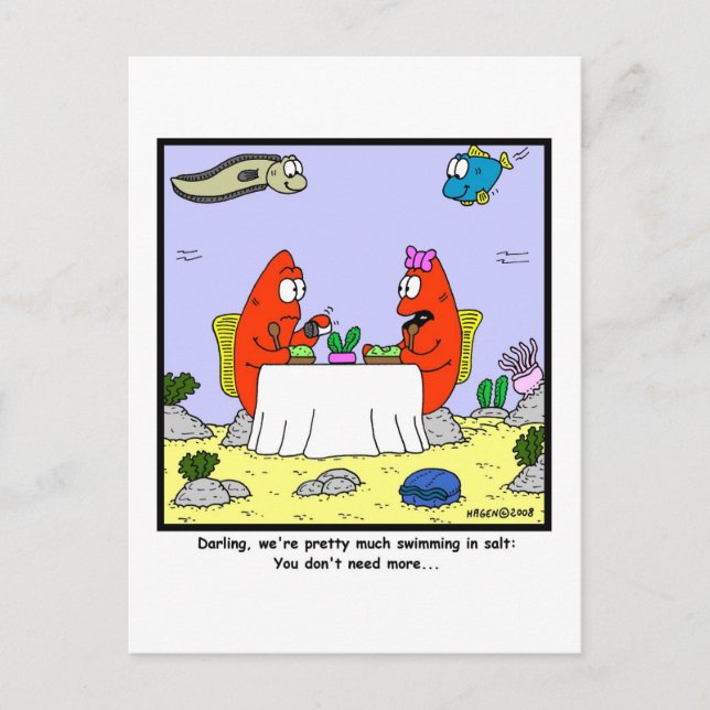 Salt: Fish Cartoon Postcard (Front)
