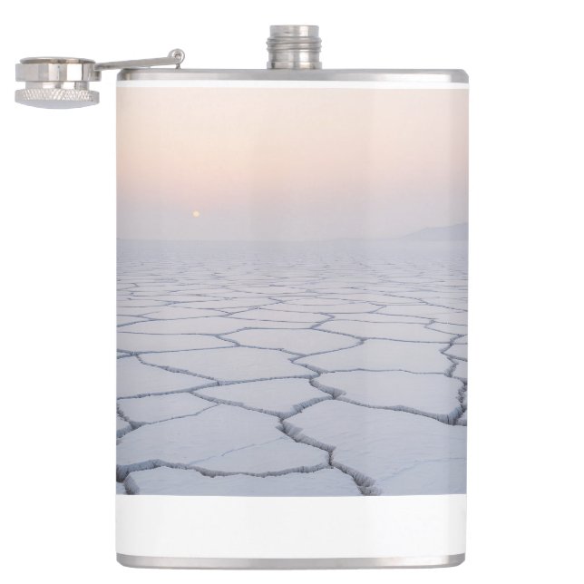 Salt Flats at Dawn: Ethereal Minimalist Landscape Flask (Opened)