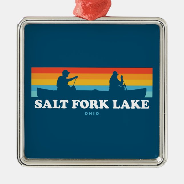 Salt Fork Lake Ohio Canoe Metal Ornament (Front)