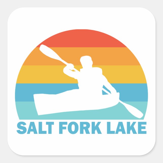 Salt Fork Lake Ohio Kayak Square Sticker (Front)