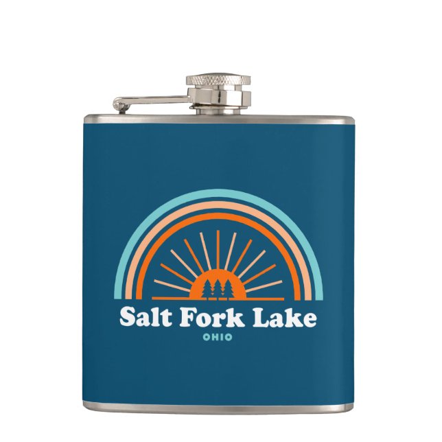 Salt Fork Lake Ohio Rainbow Flask (Front)