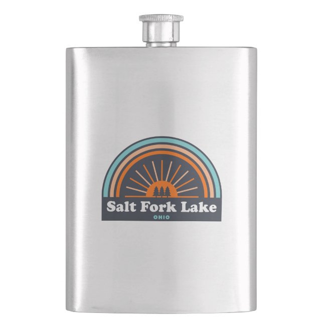 Salt Fork Lake Ohio Rainbow Flask (Front)