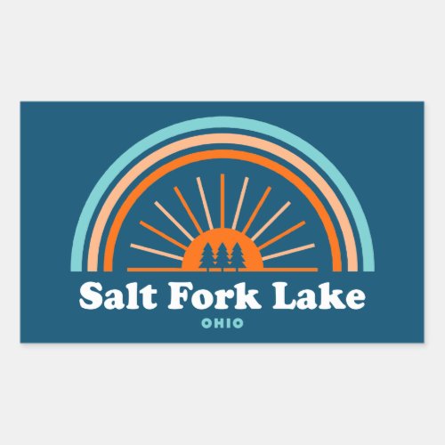 Salt Fork Lake Ohio Rainbow Rectangular Sticker