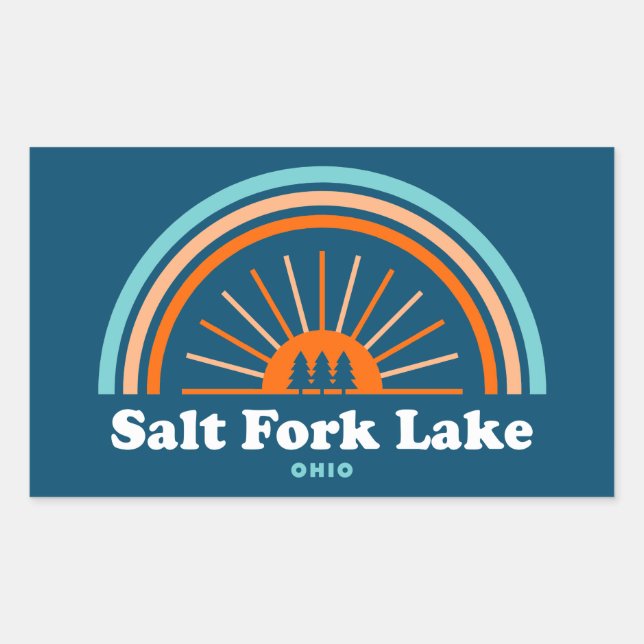 Salt Fork Lake Ohio Rainbow Rectangular Sticker (Front)