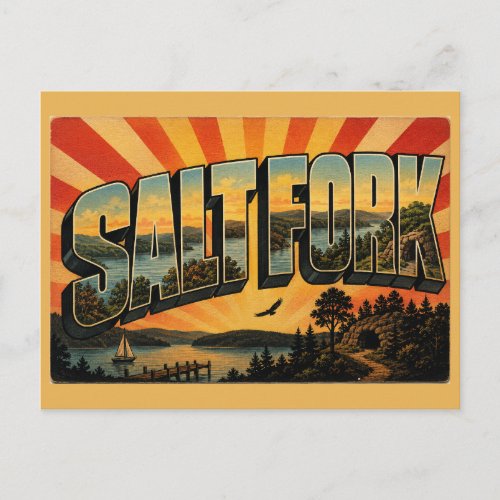 Salt Fork Ohio Lake Forest Hills Art Postcard