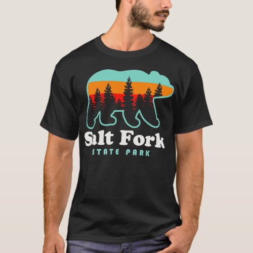 Salt Fork State Park Ohio Bear Retro Sunset T_Shirt