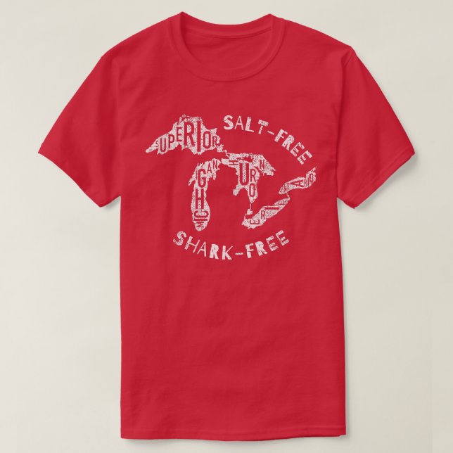 Salt Free Shark Free Great Lakes  T-Shirt (Design Front)
