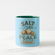 Salt in the Air Seashell Teal Coffee Mug