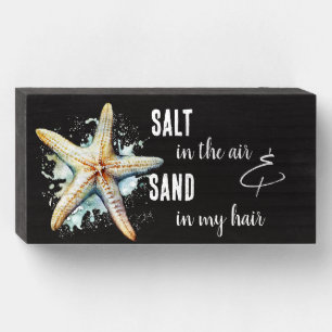 "Salt in the Air" Wood Box Sign in Black