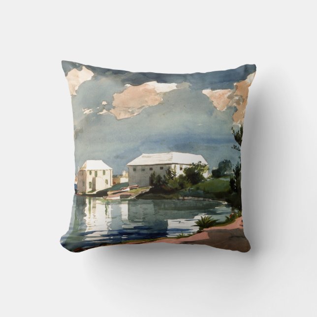 Salt Kettle, Bermuda painting by Winslow Homer Throw Pillow (Front)
