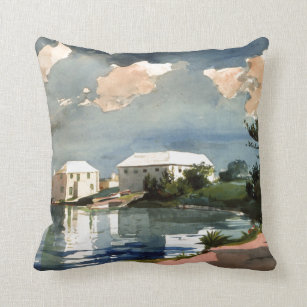 Salt Kettle, Bermuda painting by Winslow Homer Throw Pillow