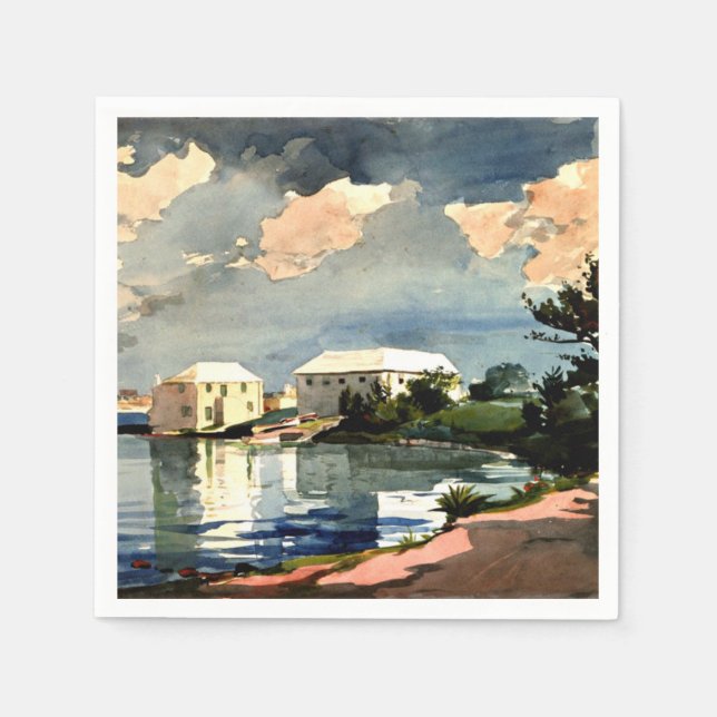 Salt Kettle, Bermuda - Winslow Homer painting Paper Napkins (Front)