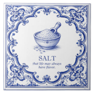 Salt Kitchen Blessing Blue Mediterranean Ceramic Tile