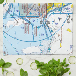 Salt Lake City Flyway Chart Kitchen Towel