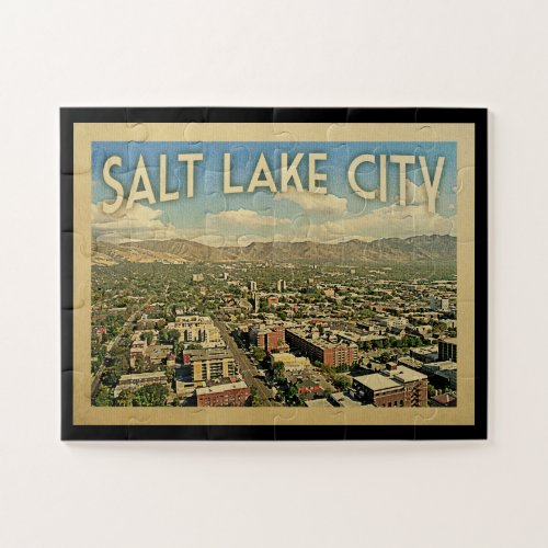 Salt Lake City Jigsaw Puzzle Utah Vintage Travel