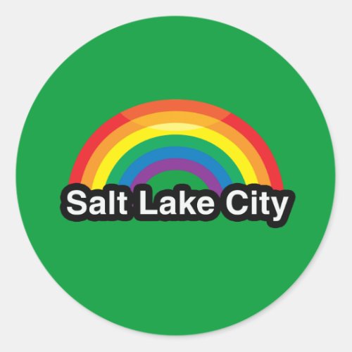 SALT LAKE CITY LGBT PRIDE RAINBOW CLASSIC ROUND STICKER