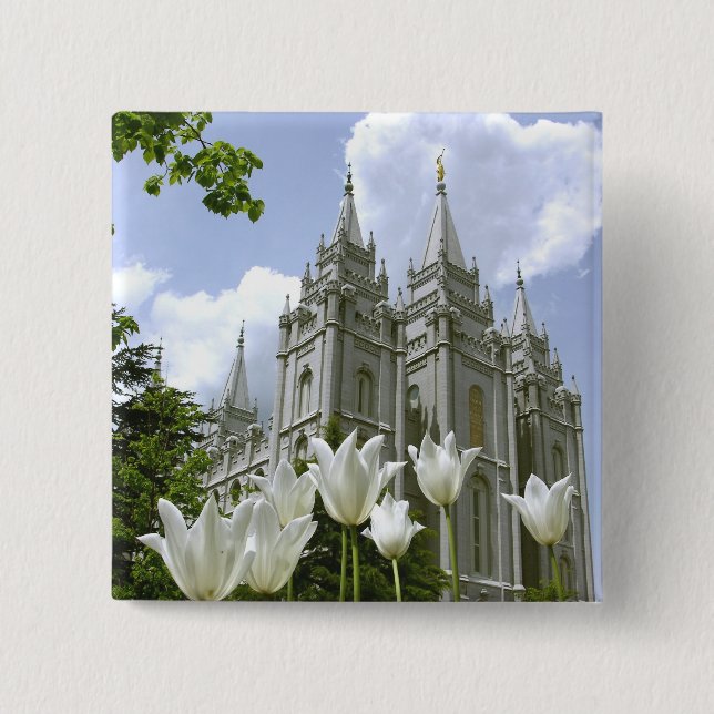 Salt Lake City Mormon Temple Button (Front)