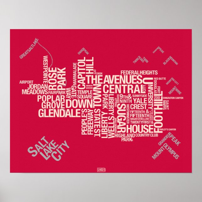 Salt Lake City Neighborhoods: Crimson Poster (Front)