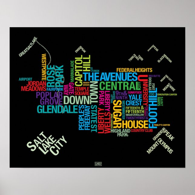 Salt Lake City Neighborhoods: Marmalade Palette Poster (Front)