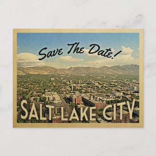 Salt Lake City Save The Date Utah Announcement Postcard
